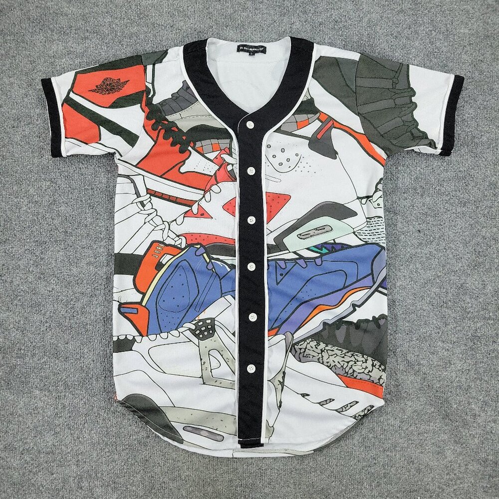 Mr Bao Long & MIss Go Jersey Shirt Men's Large White Classic Shoes Short Sleeve